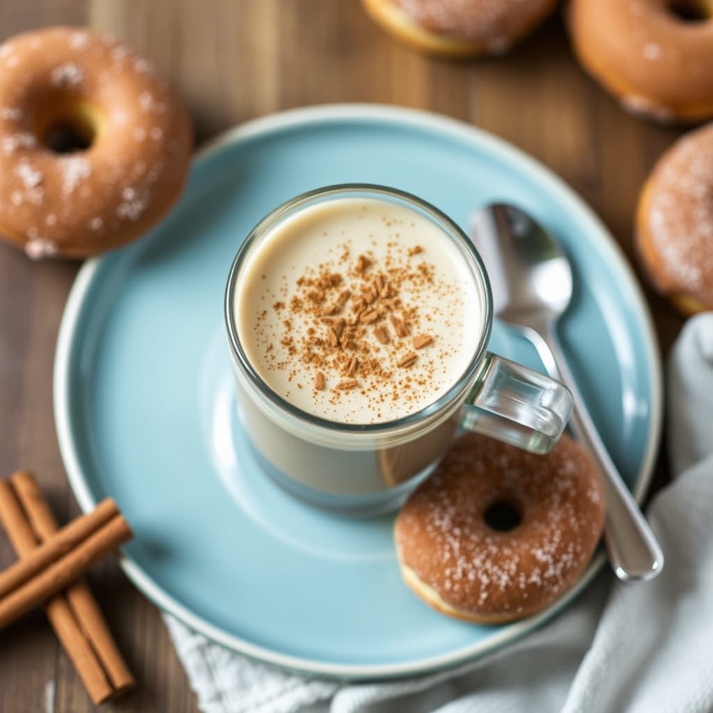 Kaffe og doughnuts
Cappuccino Semifreddo med kanel- og sukkerdeigskaker