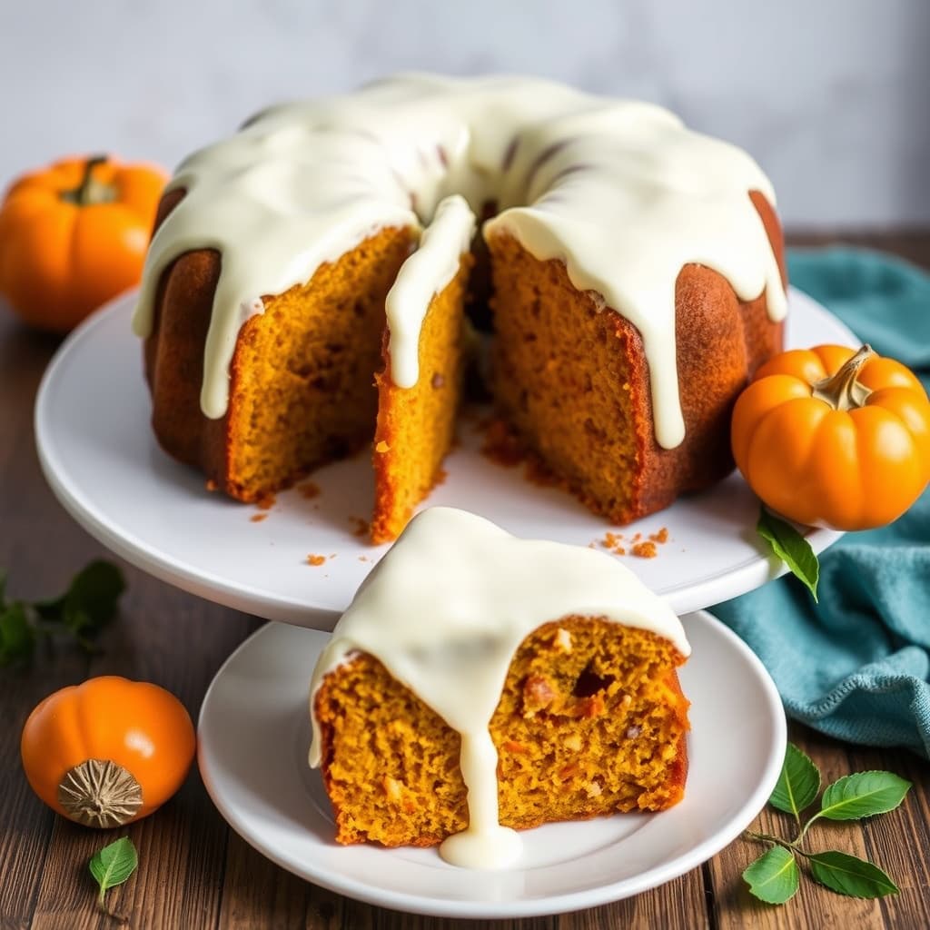 Kak med persimmon og kremostglasur