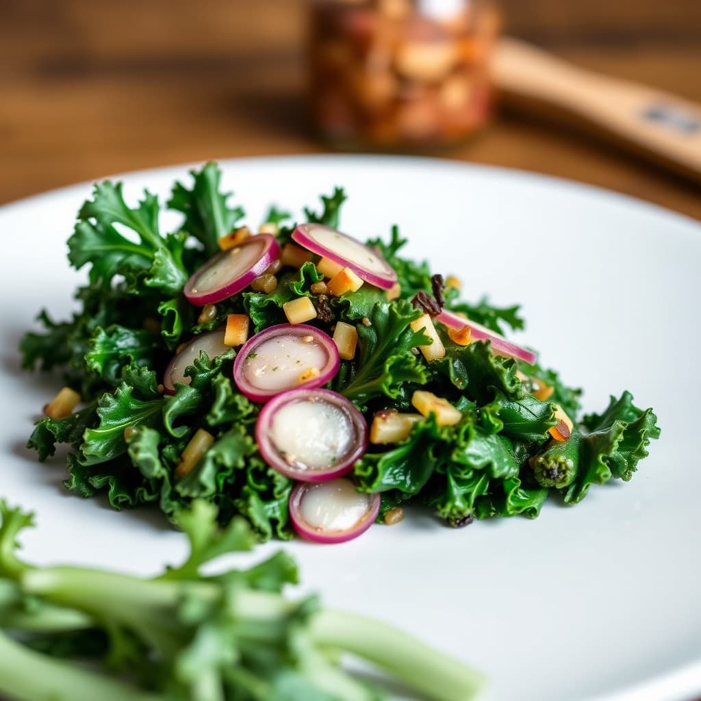 Kål med sylteagurk- eller sylteagurtskjærte sjalottløk