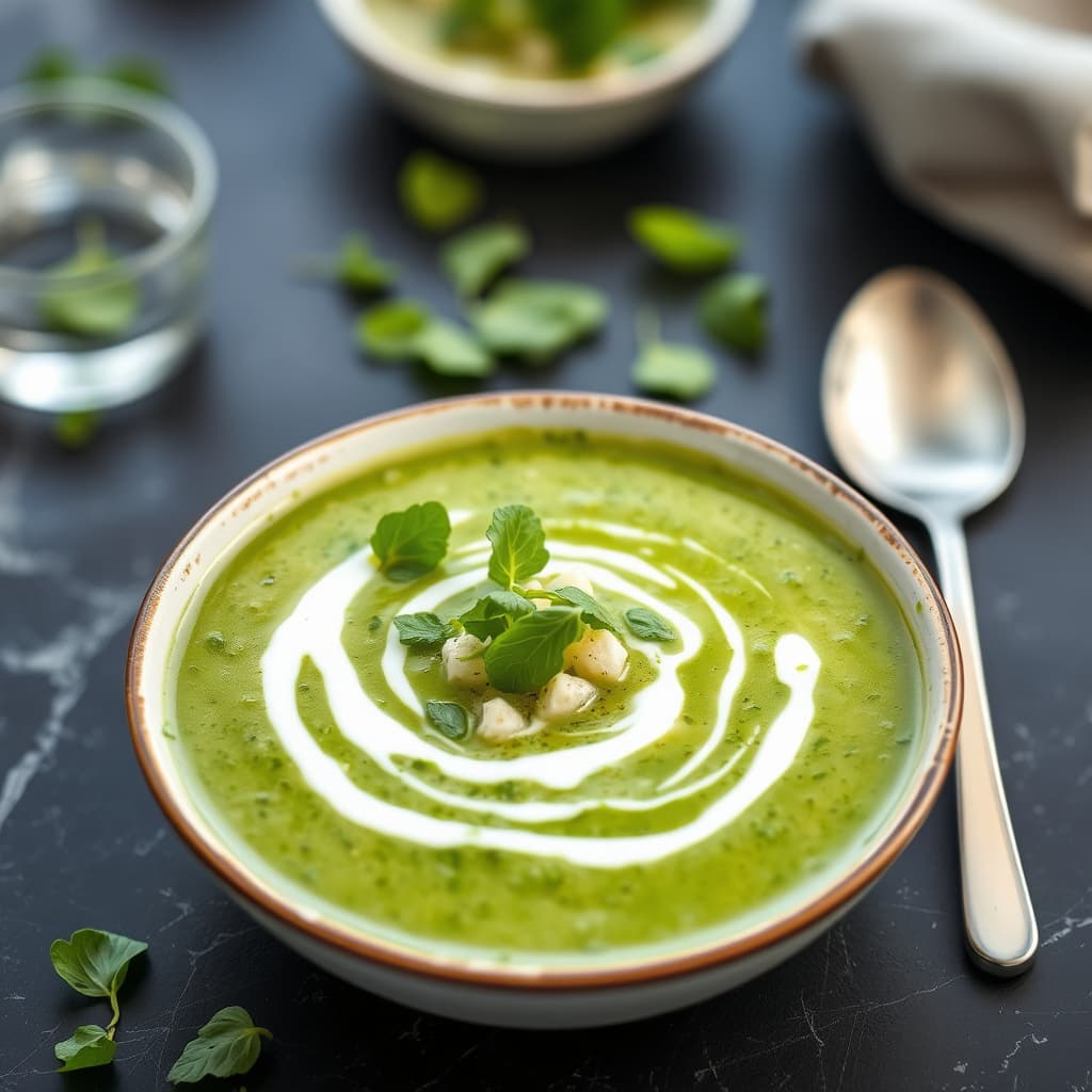 Kald agurksuppe med peppermynte
