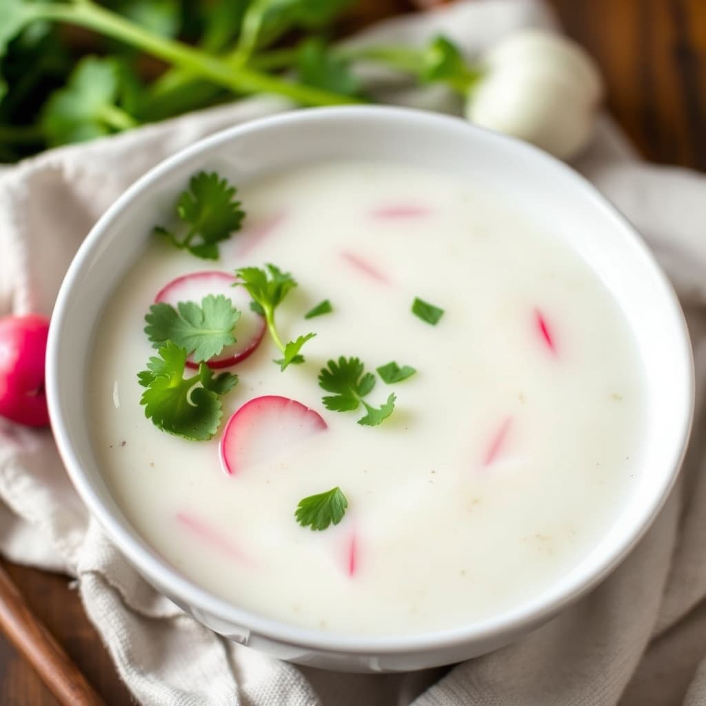 Kald radissuppe med kjernemelk
