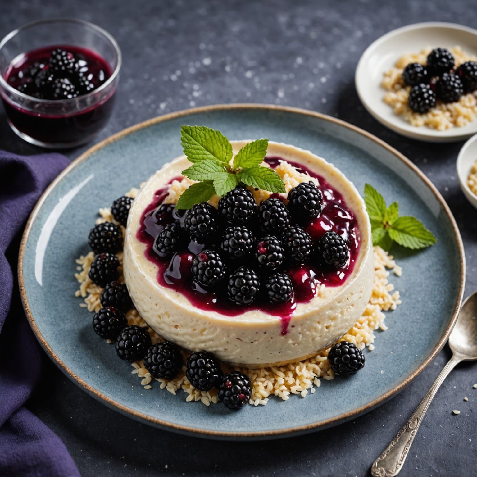 Kald riskrem med bjørnebær