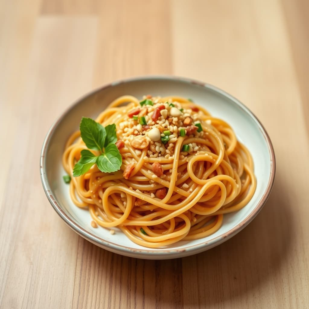 Kalde peanøtt- og sesamnudler