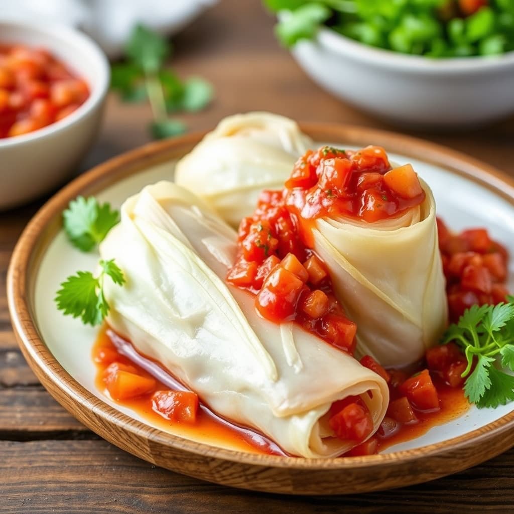 Kåldolmer med rød salsa