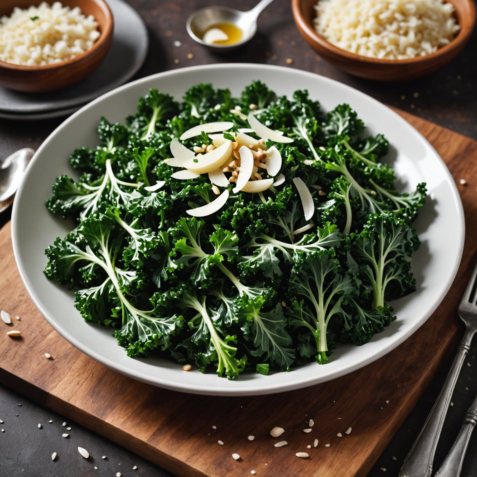 Kale og hvitløksstuing