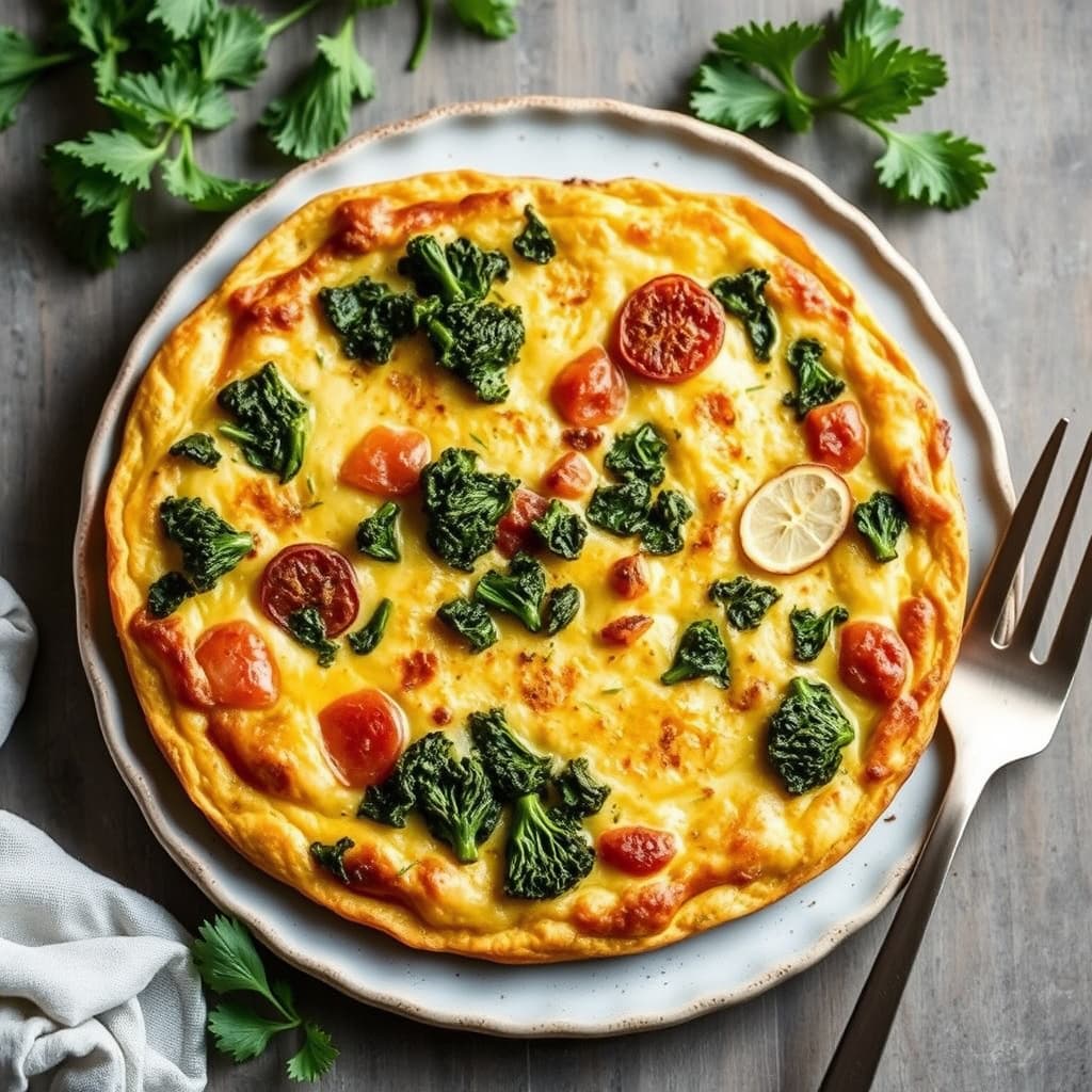 Kale- og potetspansk tortilla