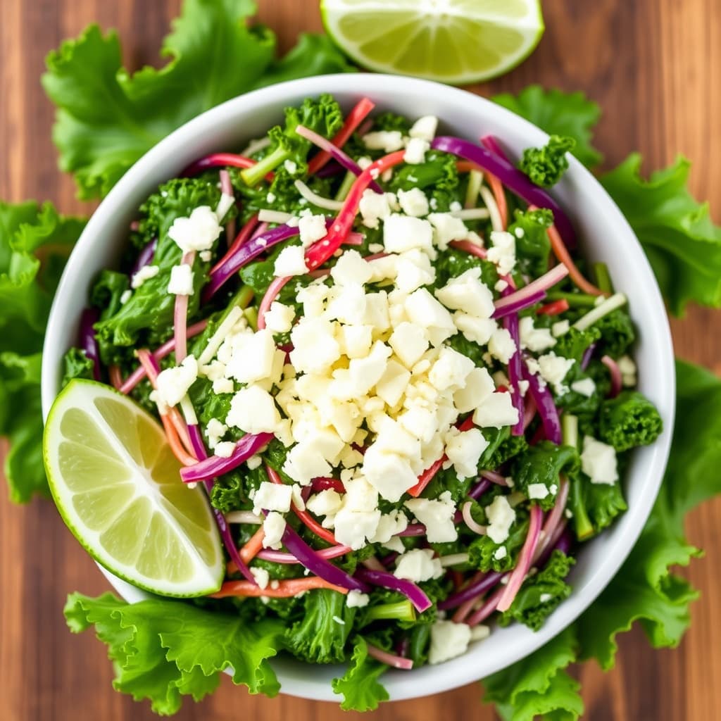 Kale-slaw med lime og cotija