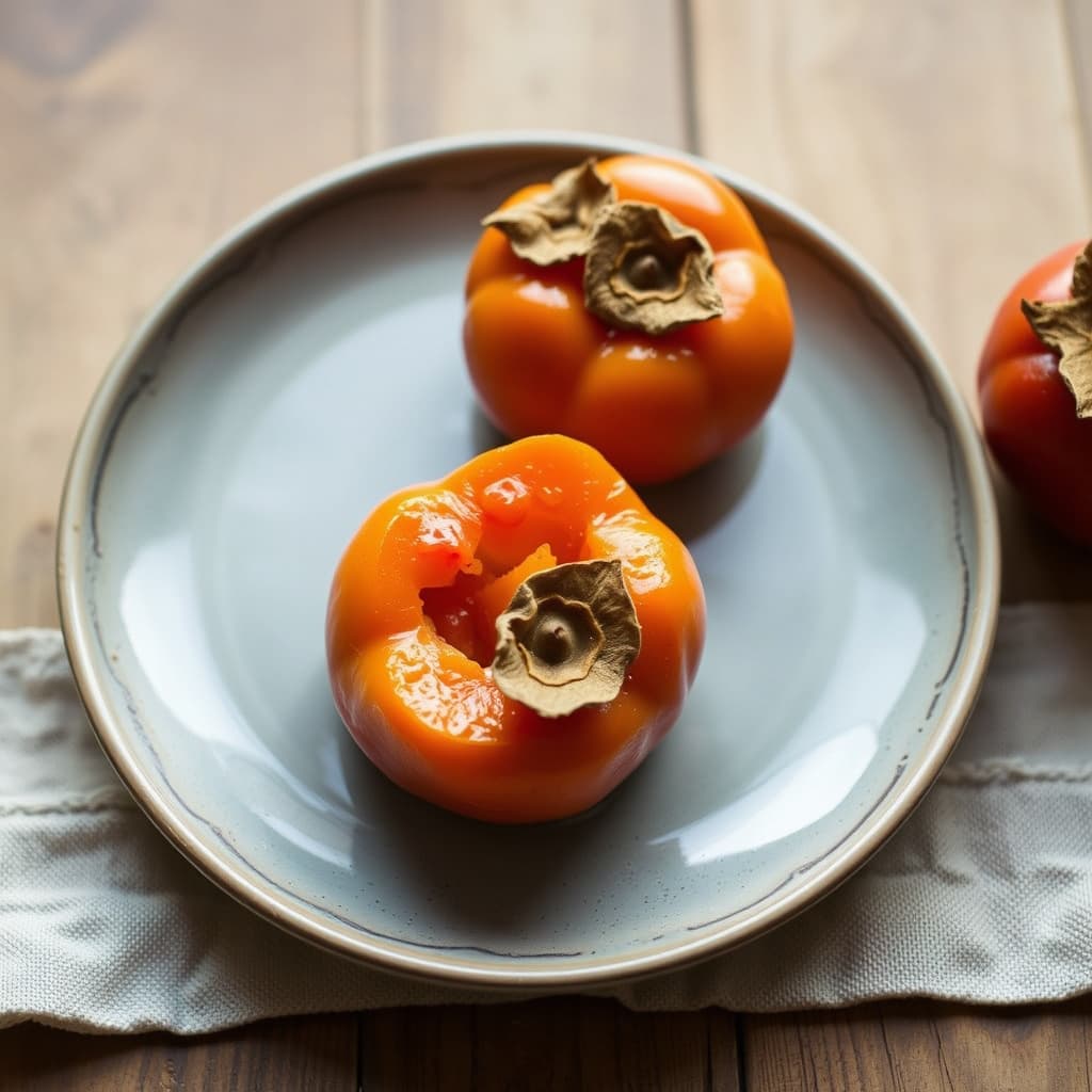 Kaliforniske pocherte persimmoner