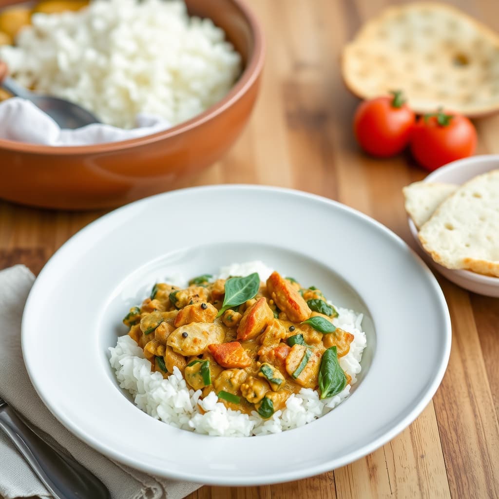 Kalkun- og spinatkorma