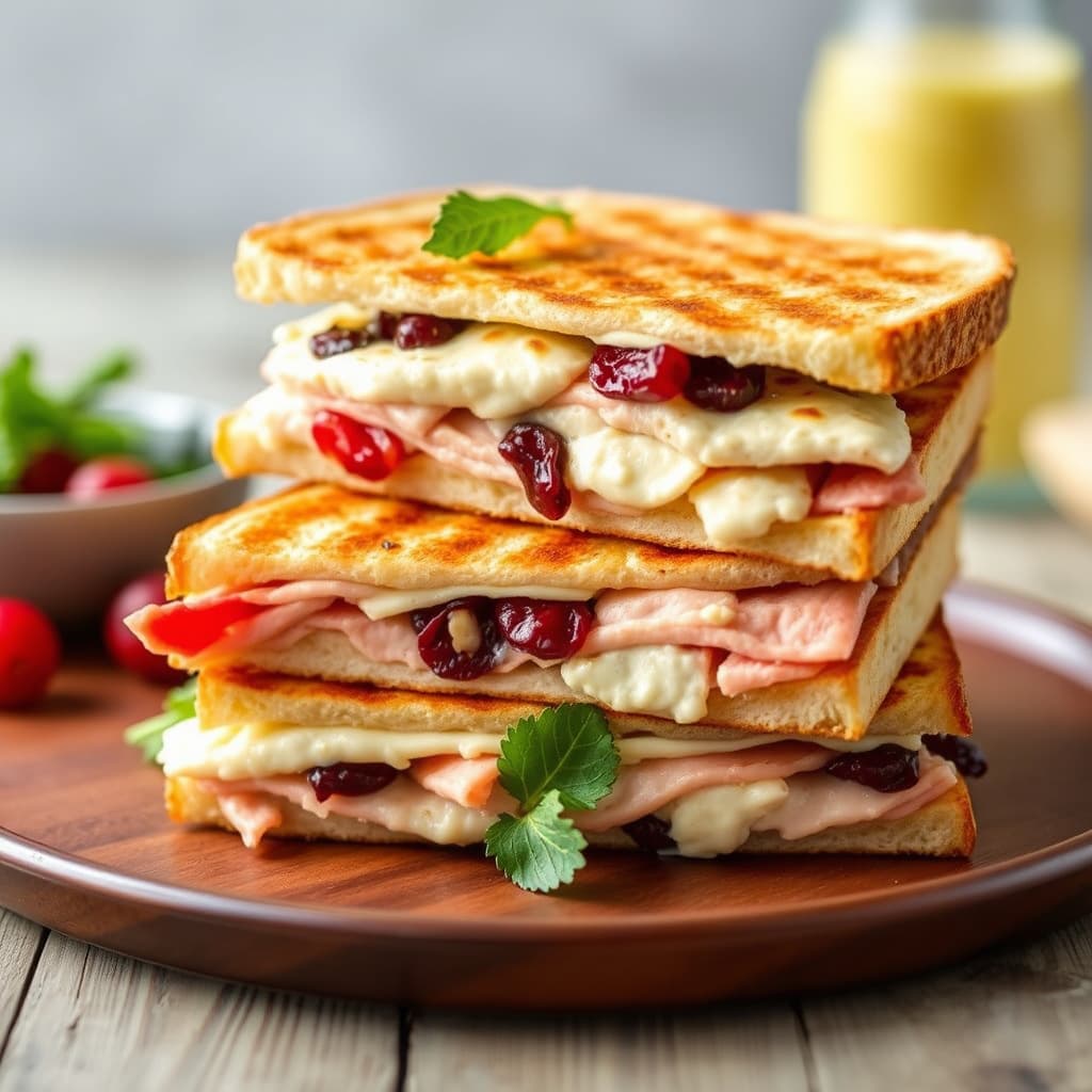 Kalkun-, tranebær- og fontina-panini