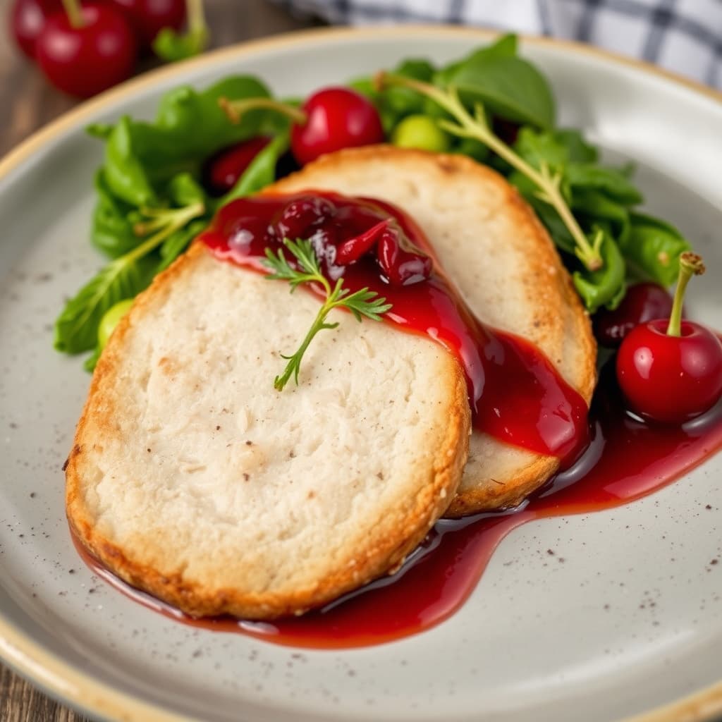 Kalkunskive med surkirsebærsaus