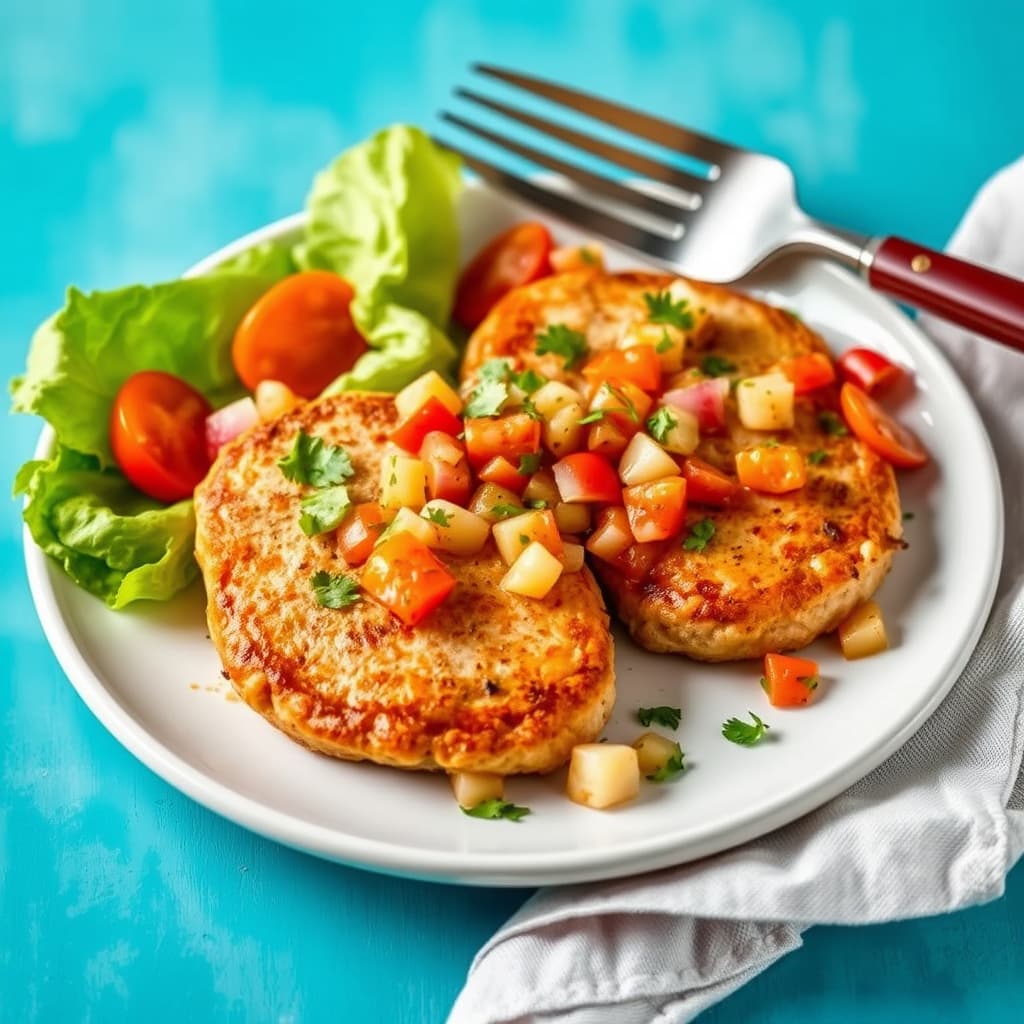 Kalkunskiver med stekepansesalsa