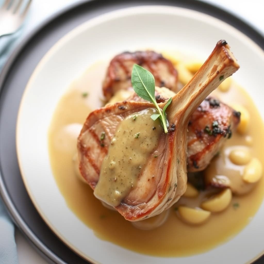 Kalvekjaker med sennep- og salviesaus