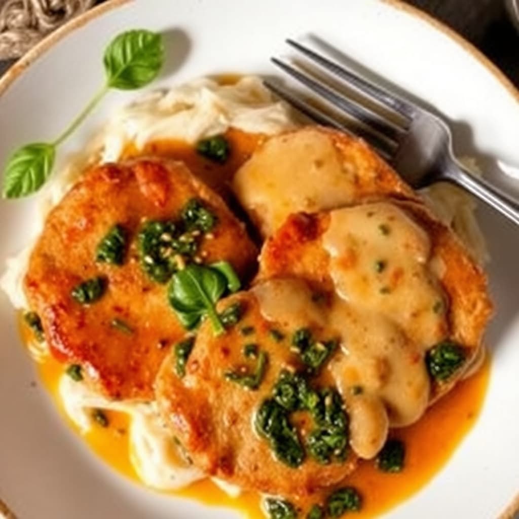 Kalvesteiker med spinat- og paprika-saus