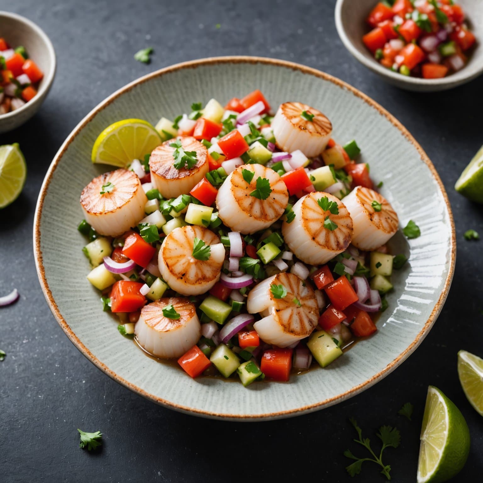 Kamskjell- og kyllingceviche