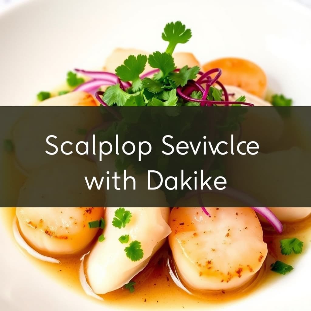 Kamskjellseviche med daikon