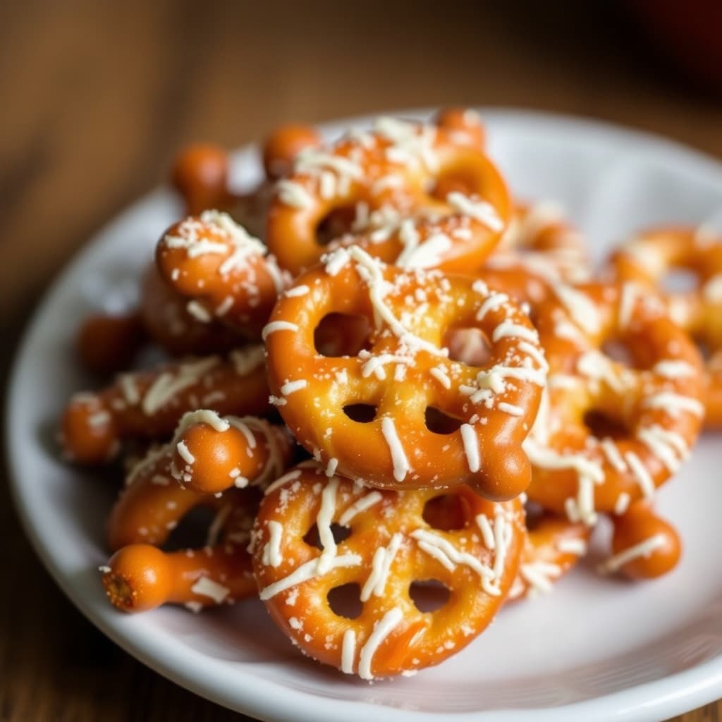 Kandiserte pretzel-deler