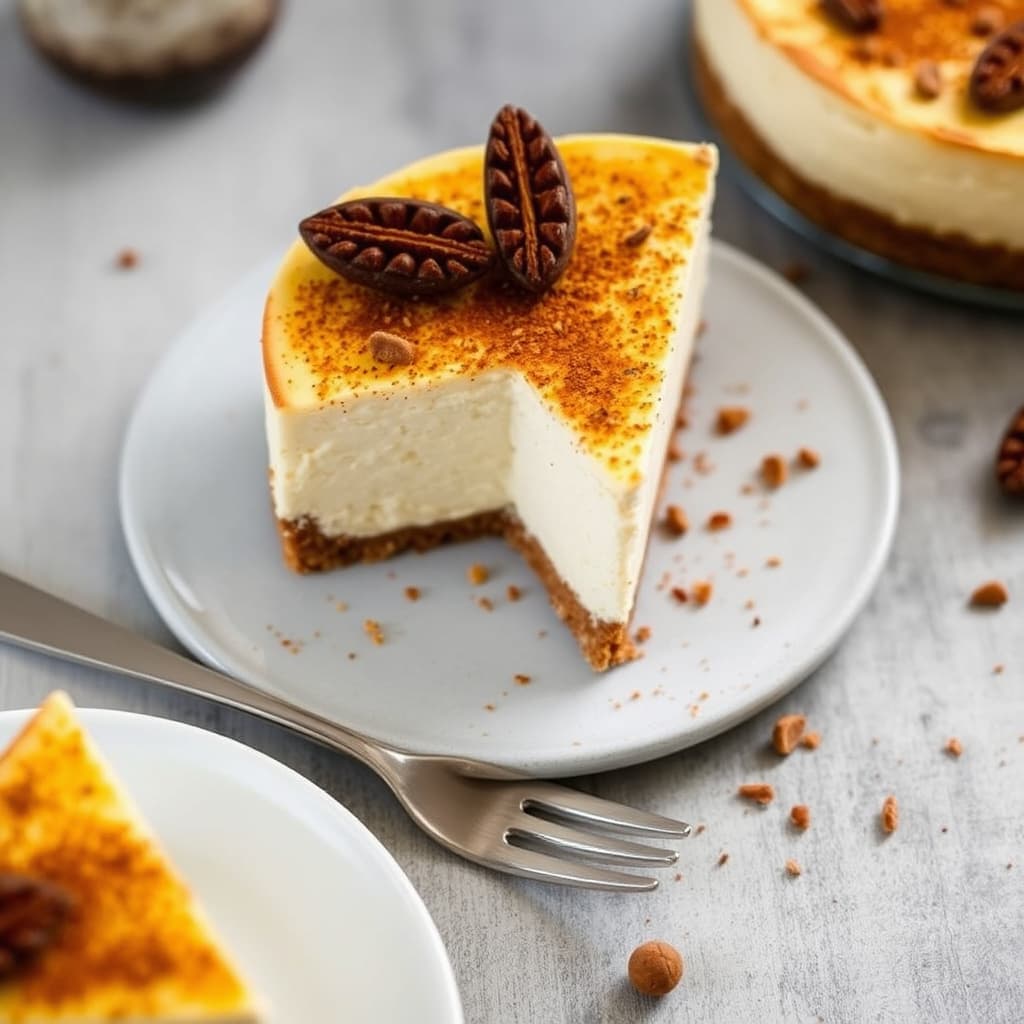 Kanel- og ingefærkrydret ostekake med ingefærbunn