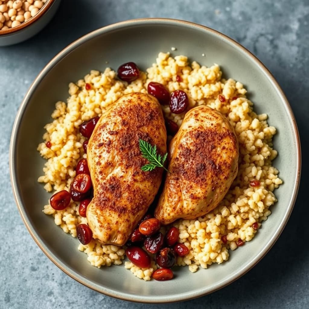 Kanelkylling med couscous og tørket frukt