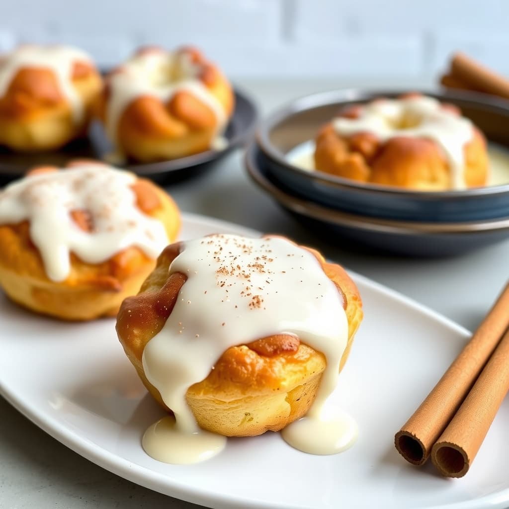 Kanelpopovers med kremostglasur