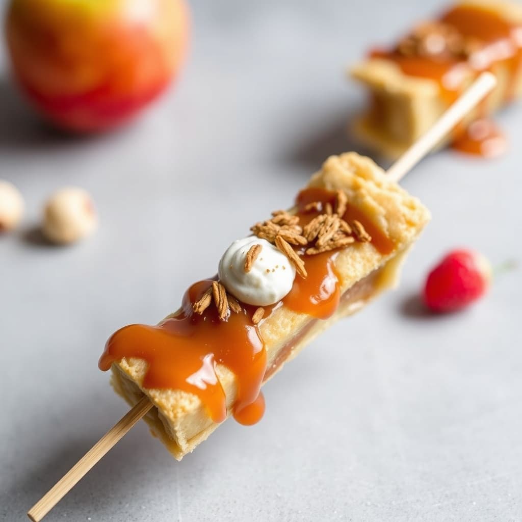 Karamell-eplepai på pinne