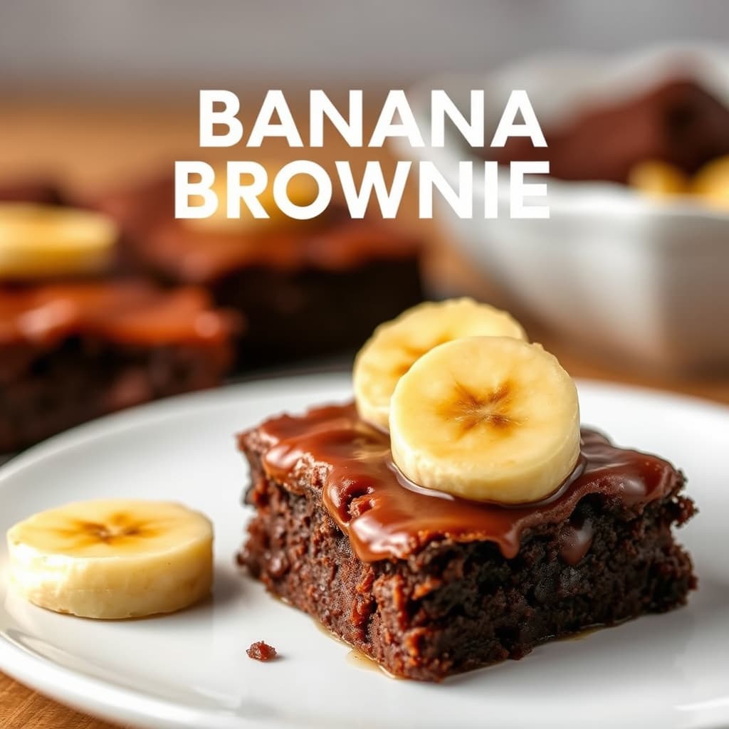 Karamellisert bananbrownie-dessert