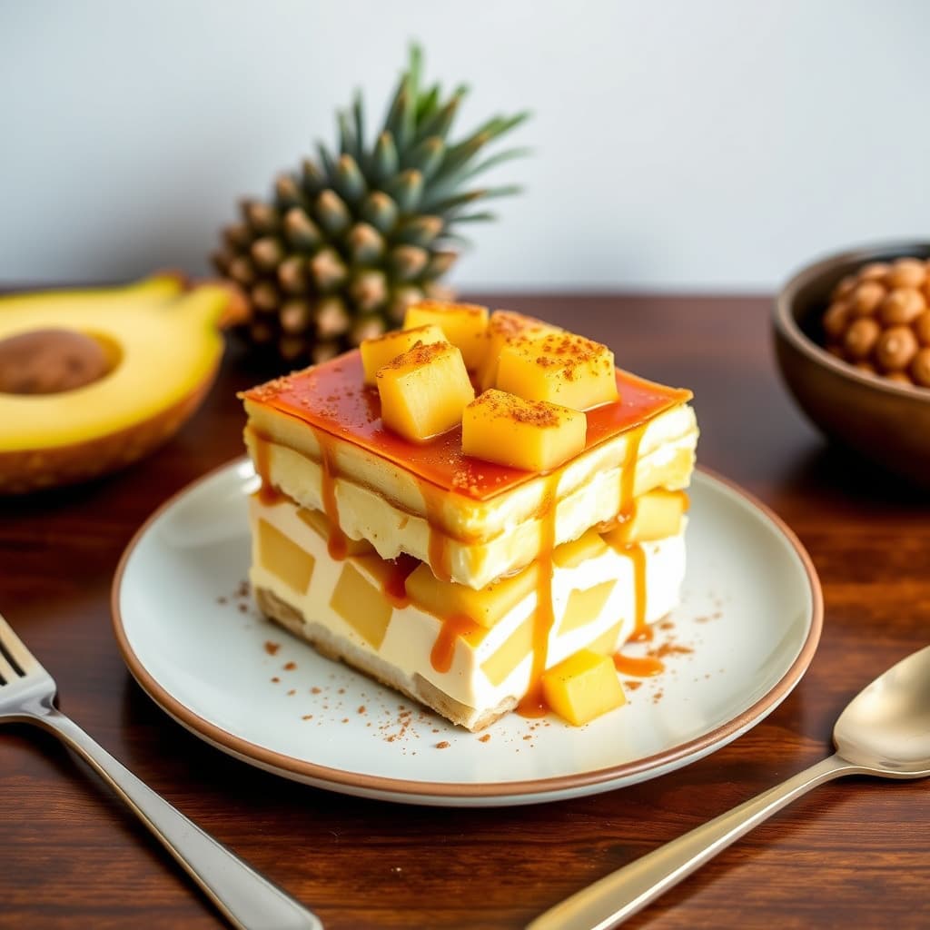 Karamellisert fersk ananas tiramisu