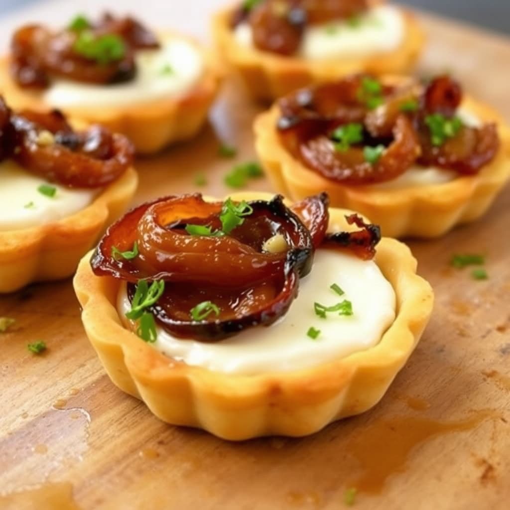 Karamellisert løk- og geitosttart