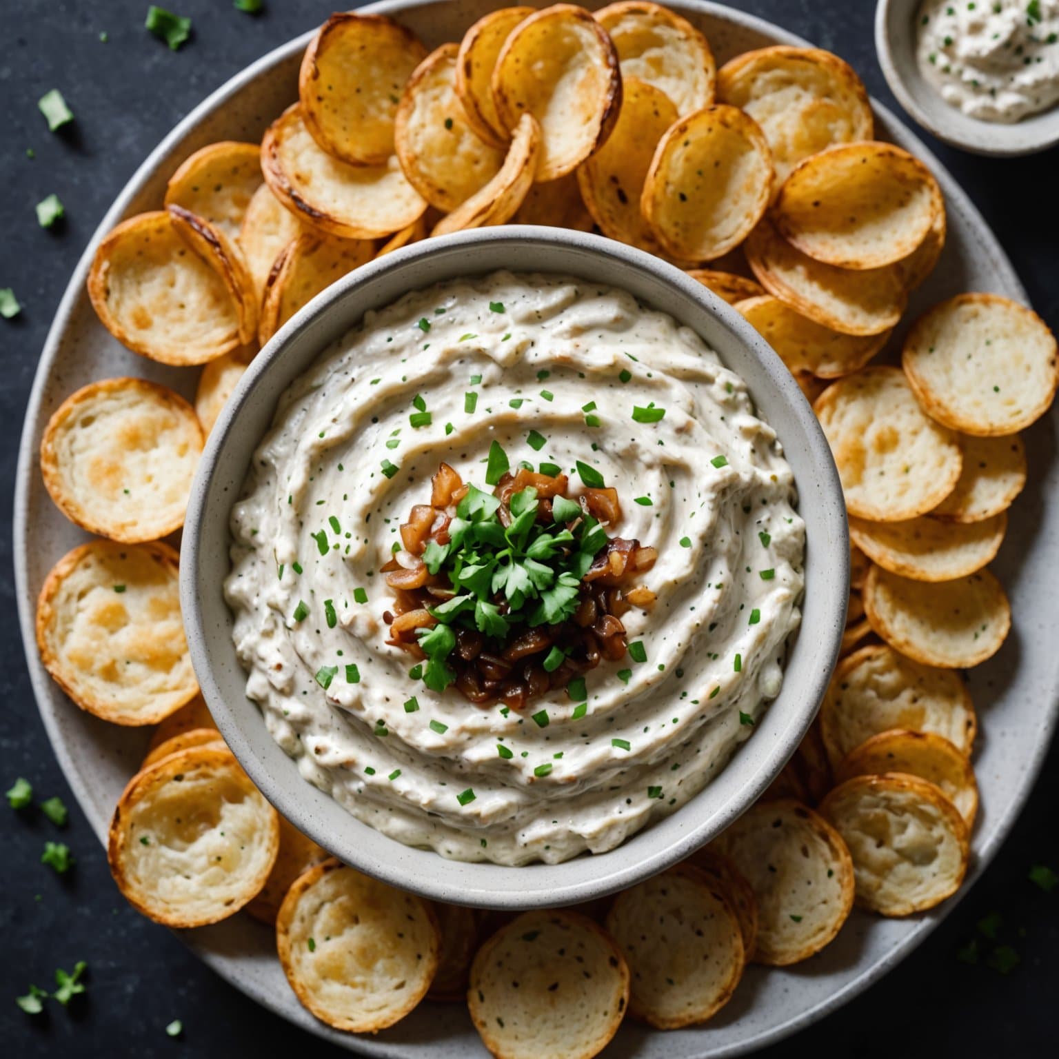 Karamellisert løkdip