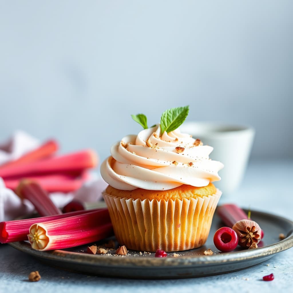 Kardemomme-rabarbremuffin