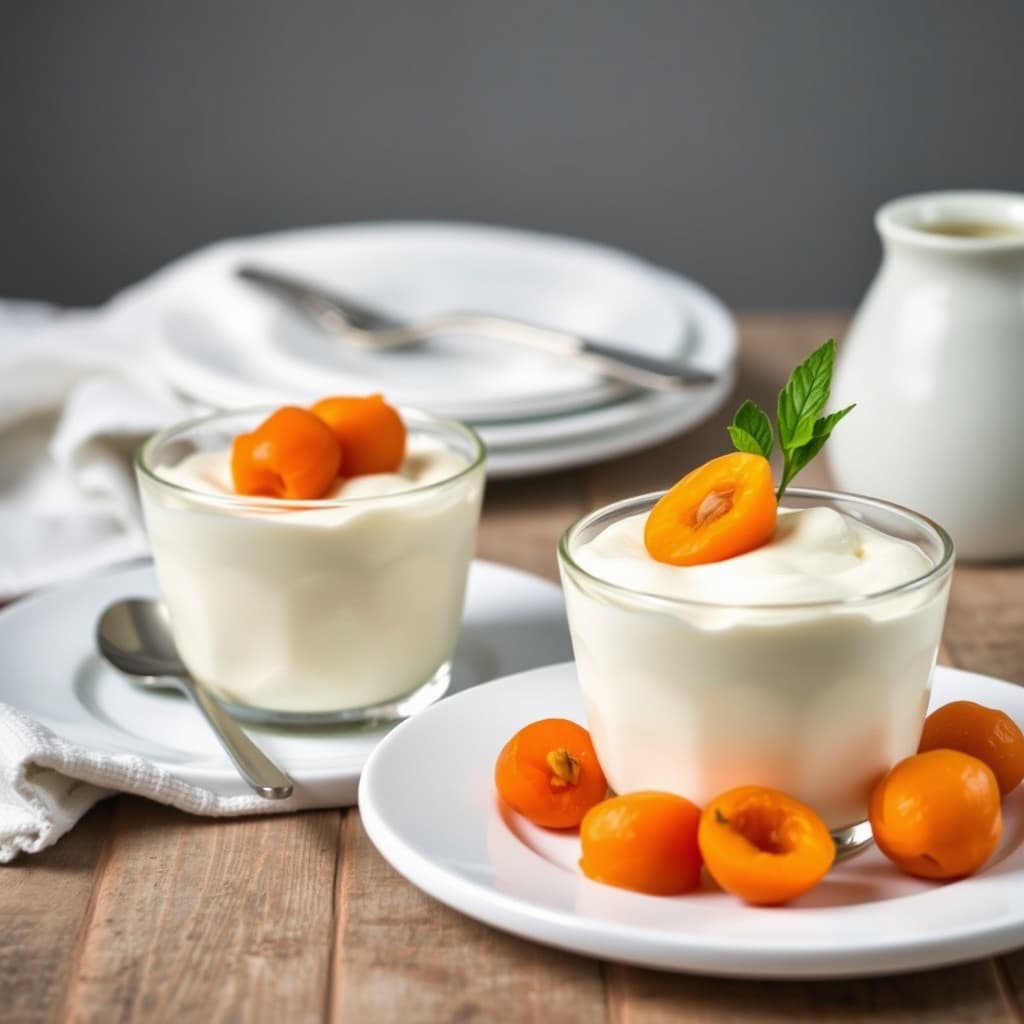 Kardemomme-yoghurtemousse med aprikoser
