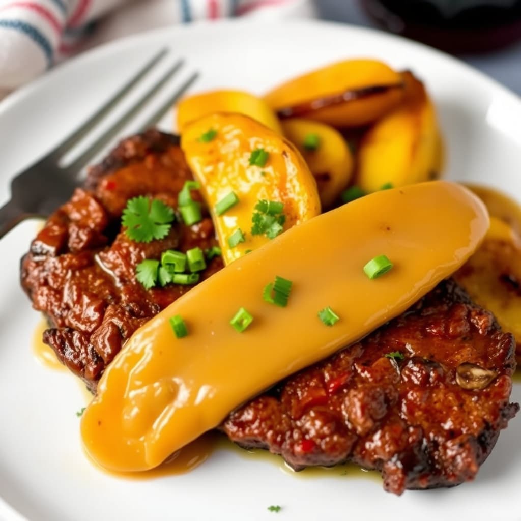 Karibisk stripesteak med plantains