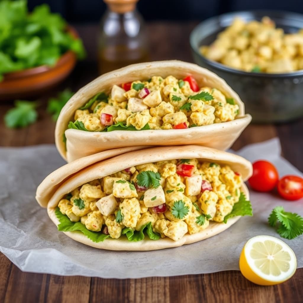 Karrikyllsalat i pitabrød