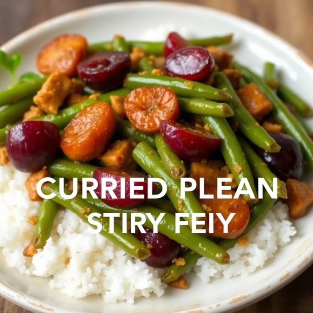 Karripliks og grønne bønner woket