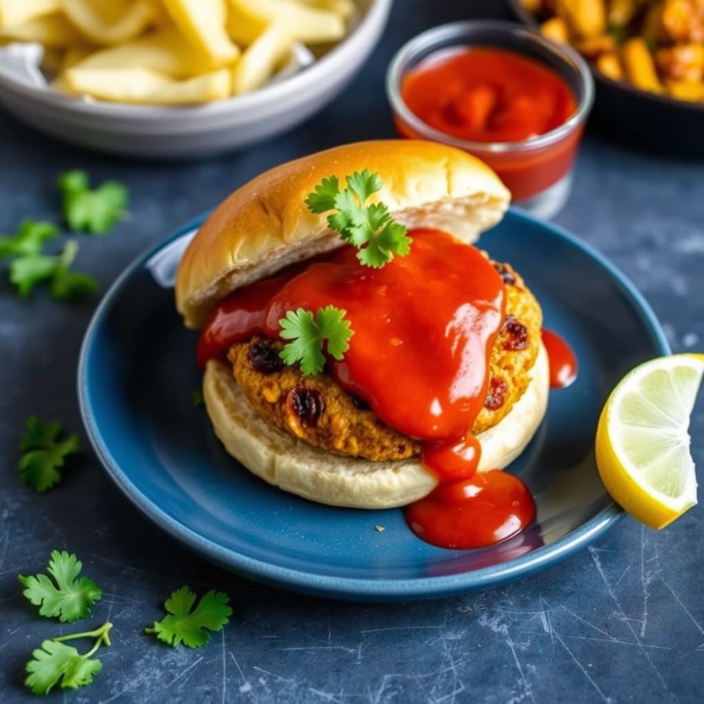 Karriporkeburgere med krydret ketchup