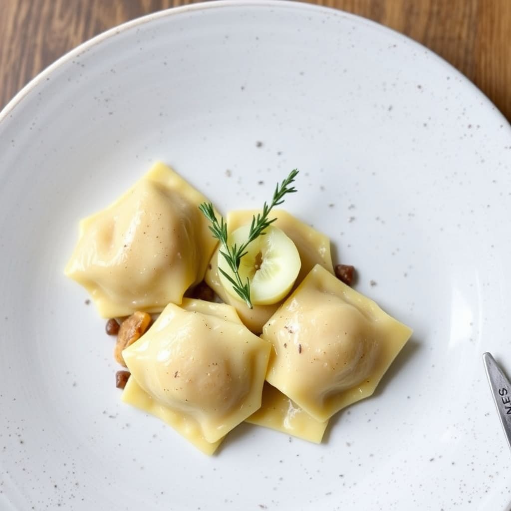 Kastanjepastasknuter med brunet smør og timian