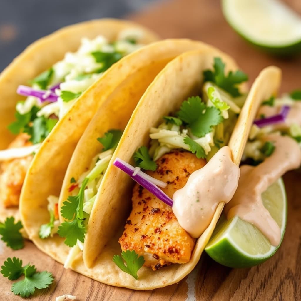 Kattfisketacos med koriander-limekål og chipotlesaus