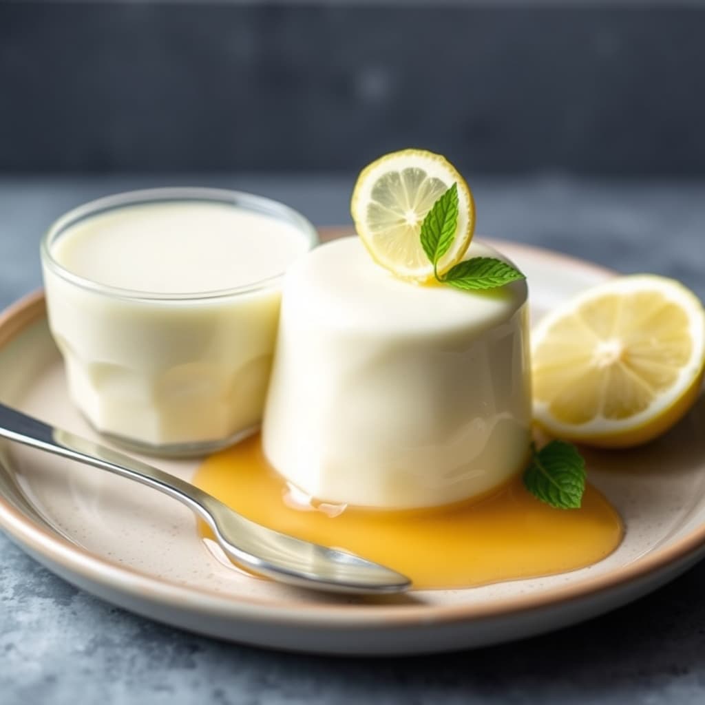 Kefirpanna cotta med sitrongele