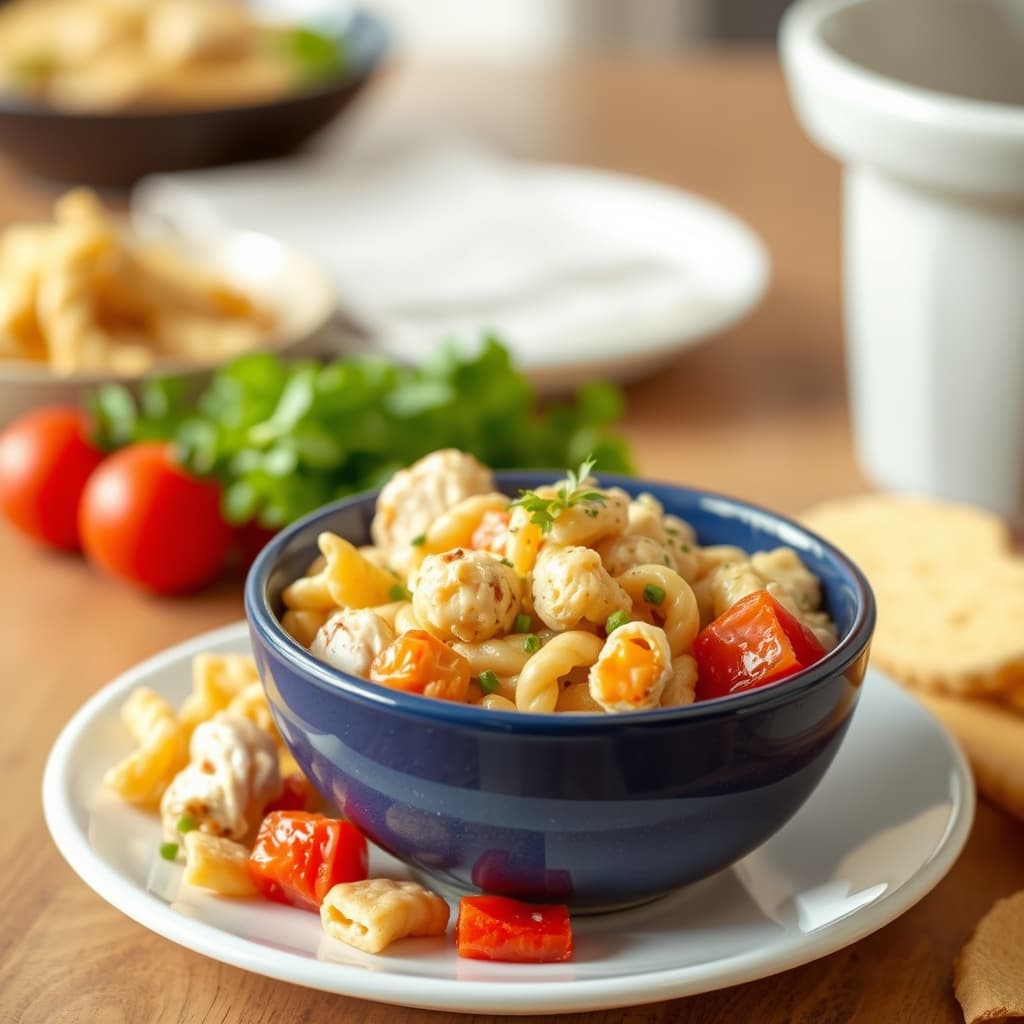 Kellogg's Crispix kylling- og pastasalat.