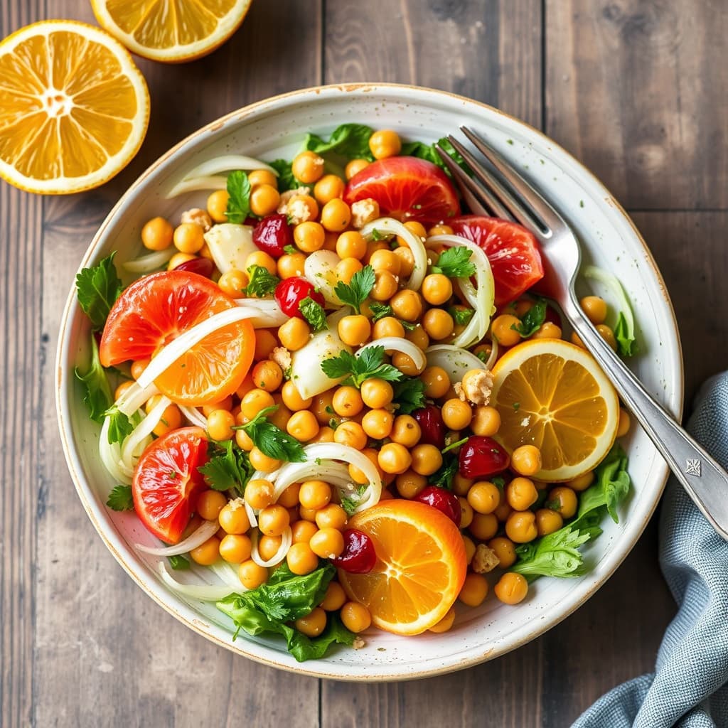 Kikert-, fennikel- og sitrussalat