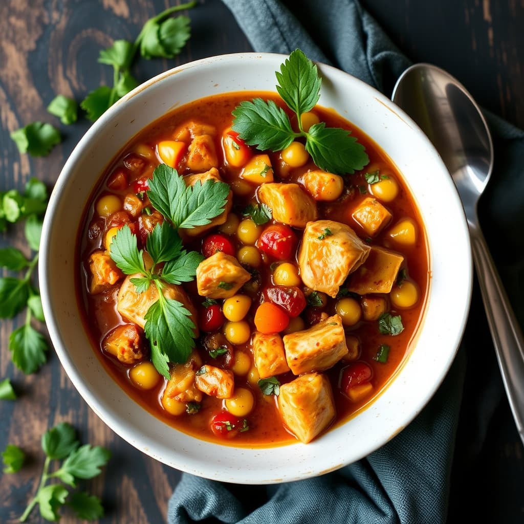Kikerter og tomatsuppe med marokkanske smaker