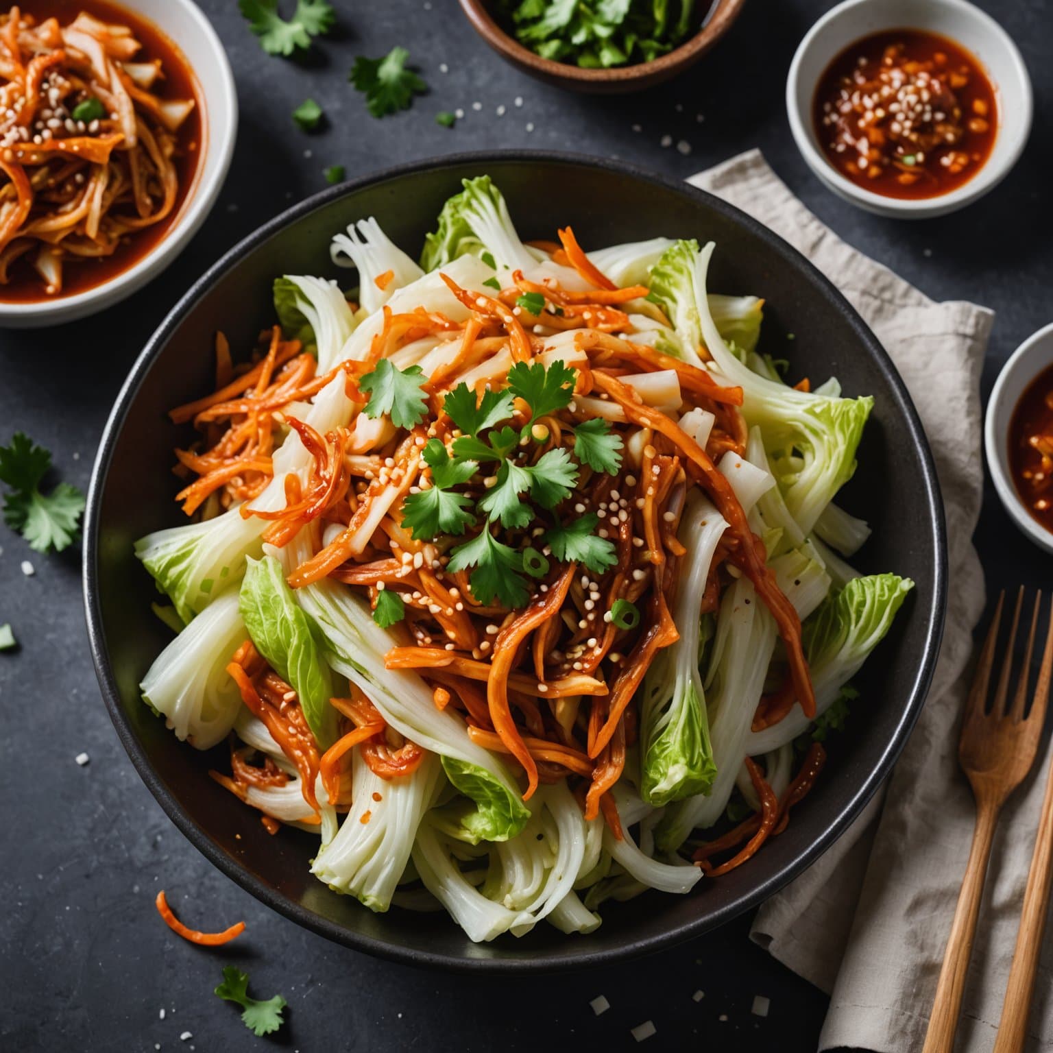 Kimchi (koreansk fermentert krydret kål)