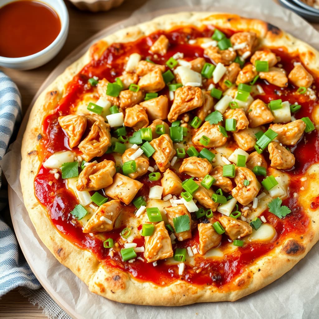 Kinesisk kyllingpizza med hoisinsaus