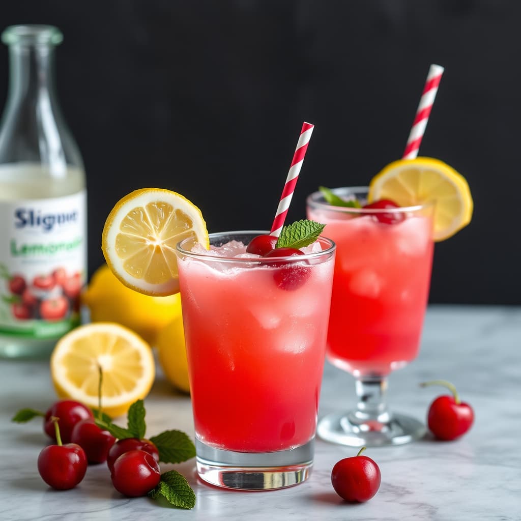 Kirsebær- og sitron-super-slushie