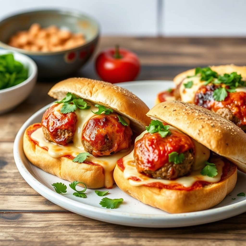 Kjøttboller i parmesansandwich