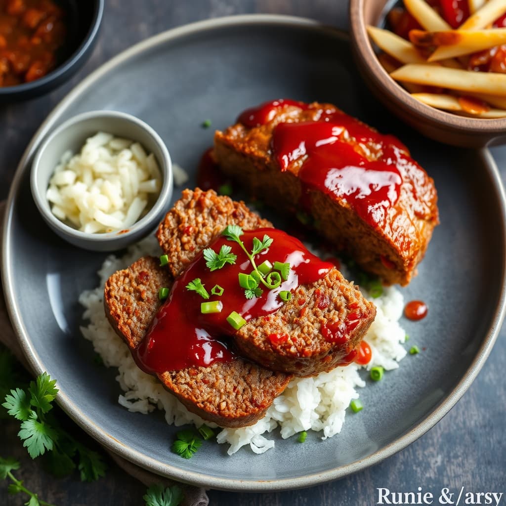 Kjøttkake med kimchi og krydret glasur