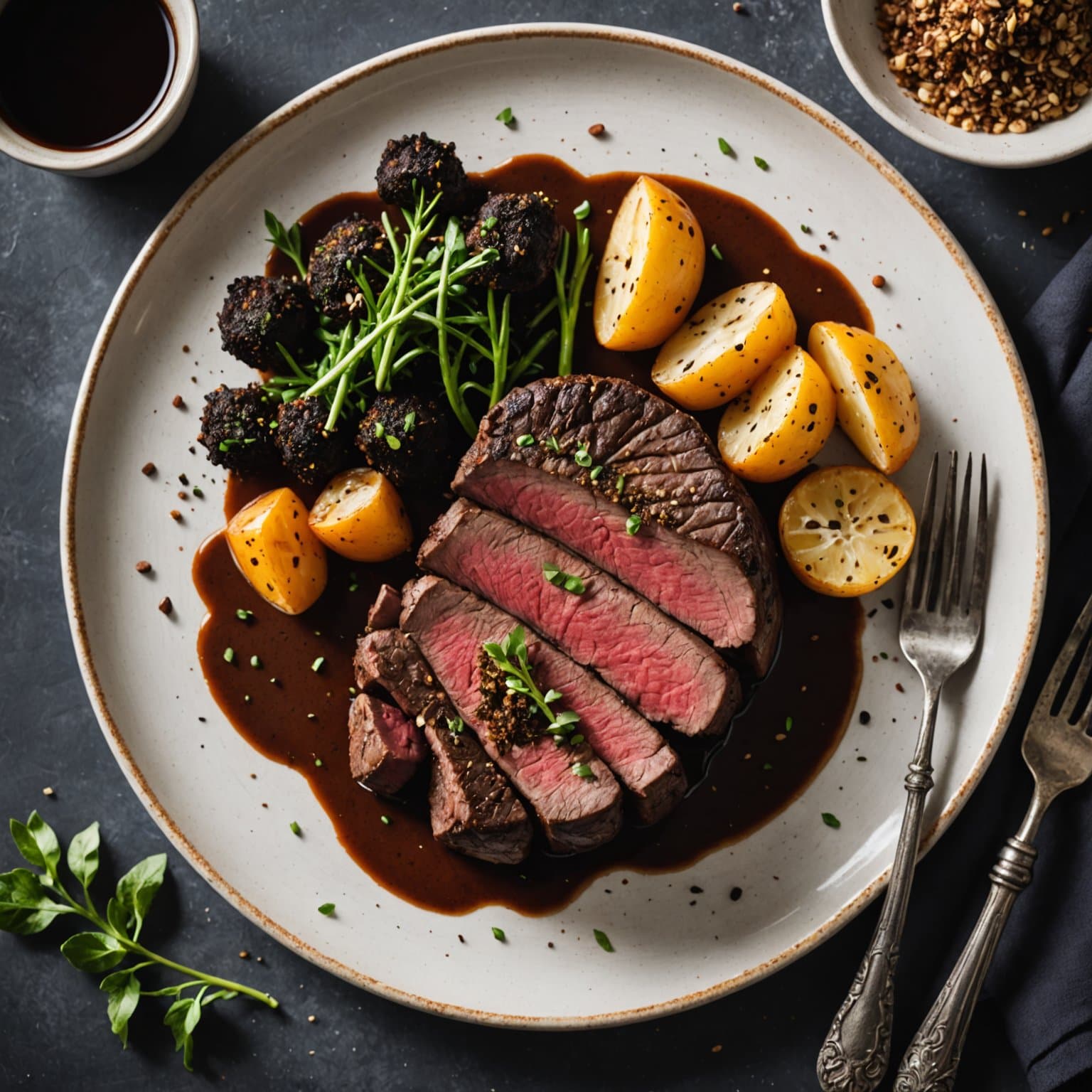 Kjøttstykke av oksefilet med kaffekruste