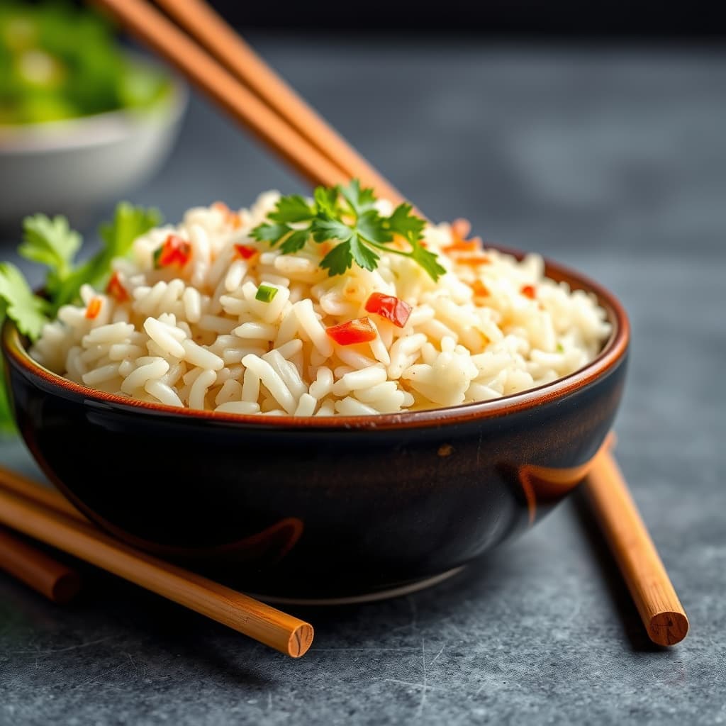 Klar for spisepinner, ferdig ris