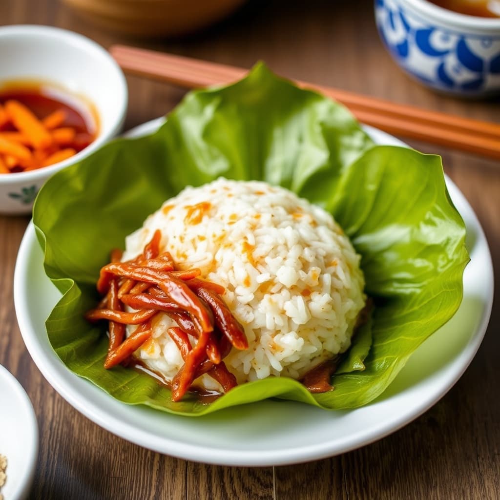 Klebrig ris innpakket i lotusblader