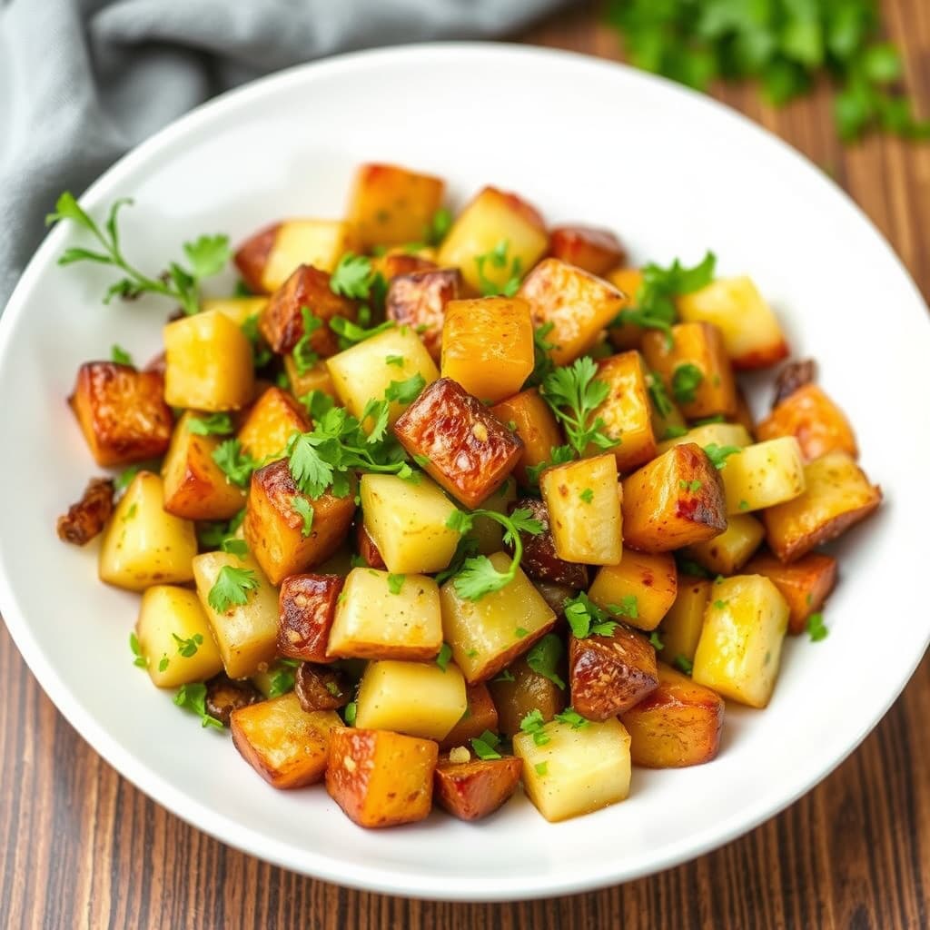 Knuste tri-fargede poteter